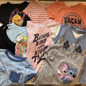 Girls Short Sleeve Shirt Lot Old Navy + more Multicolor Size L 10/12